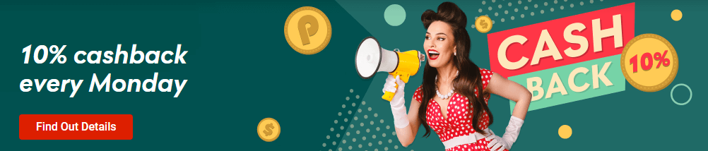 10% cashback every Monday